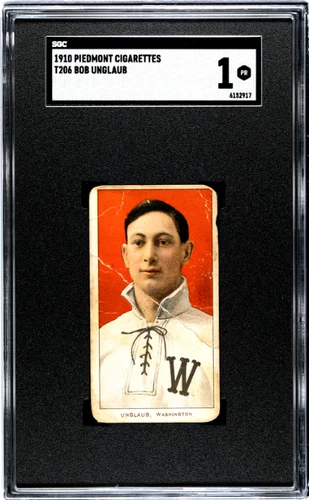 1909 T206 BOB UNGLAUB NNO POOR PIEDMONT 350 SGC 1 BASEBALL WASHINGTON SENATORS