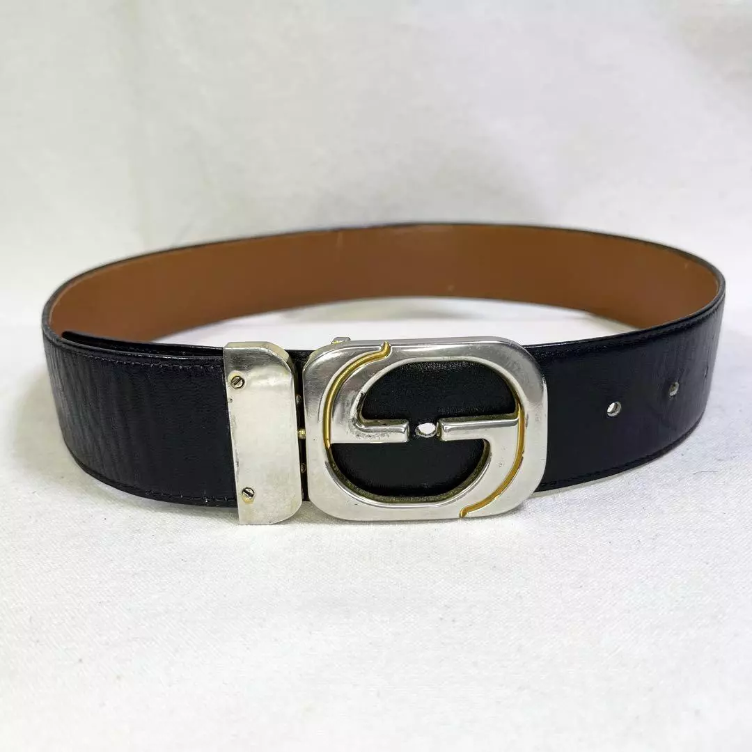 Ceinture réversible GUCCI cuir logo G boucle noir x marron femme i7268