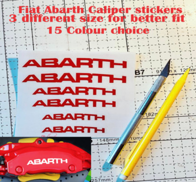 6er Set ROTE Abarth Bremssattel Aufkleber für 595 Competizione Trofeo 16 Farben