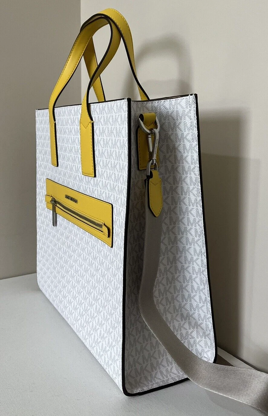 Nuova borsa Michael Kors Kenly grande logo firma agrumi multi con sacchetto antipolvere