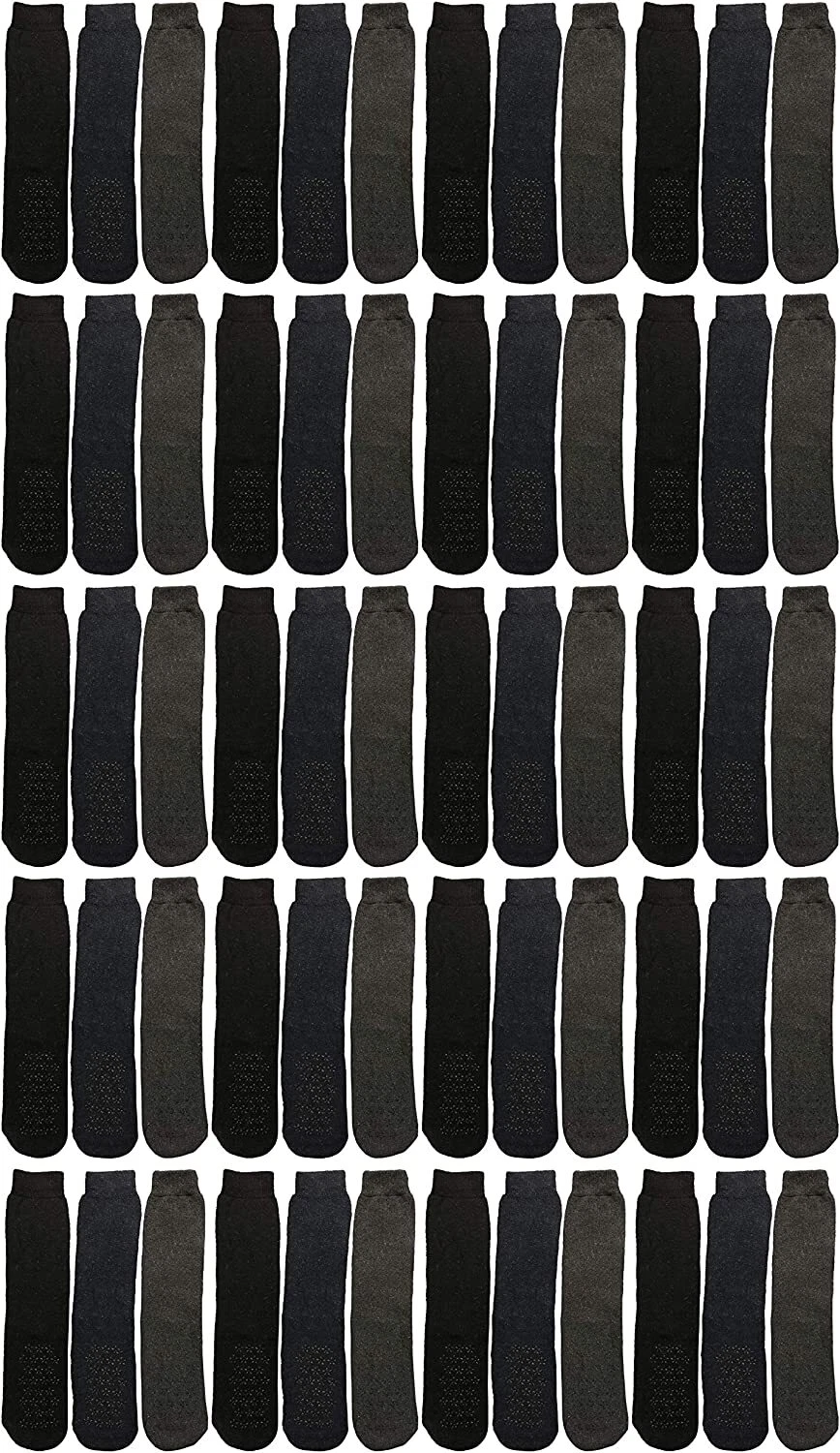 60 Pairs Yacht & Smith Gripper Non-Slip Bottom Winter Thermal Hospital Socks
