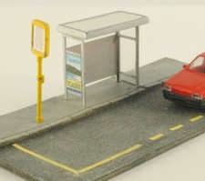 NINIVE 146H Arrêt De Bus Avec Panneau Kit Pour Maquette Ferroviaire H0 1:87