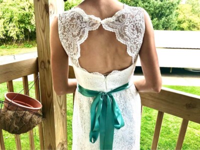 high neck ivory dress High Neck Open Back Floral Dress Ivory / M (US 4) main image 1