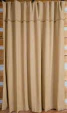 New Primitive Country Farmhouse Bath NATURAL TAN BURLAP SHOWER CURTAIN 72"