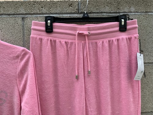 BCBG Max Azria Terrycloth Pink Hoodie Sweat Suit Size XL $320 - Picture 3 of 8