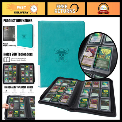 288-Card Toploader Binder, 9-Pocket Ringless, Double-Sided, Waterproof Storage