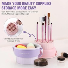Makeup Brush Cleaner Mat 3 in 1 Silicone Makeup Brush Cleaner Bowl