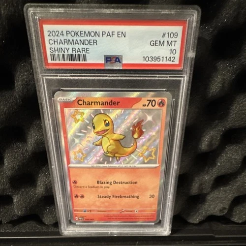 2024 POKEMON SV: PALDEAN FATES #109 CHARMANDER SHINY RARE HOLO PSA 10