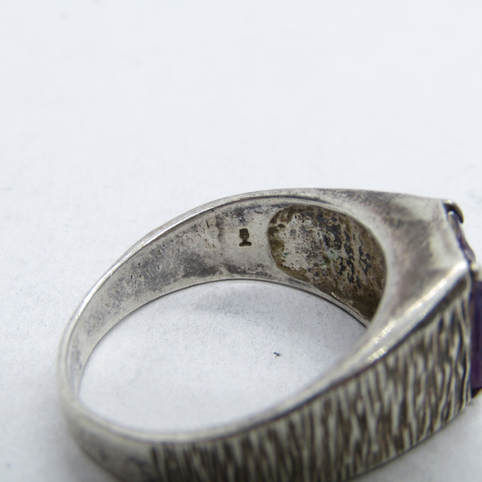 Sterling Silver 925 Rectangle Amethyst Ring Size … - image 6