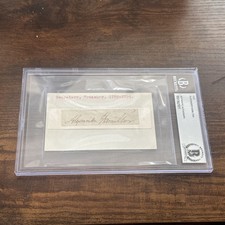 Alexander Hamilton Autographed Cut Founding Father Full Name Beckett BGS Signed 