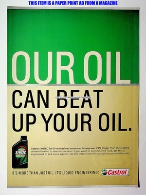 Castrol Syntec Motor Oil 2008 Trade Print Magazine Ad Poster ADVERT