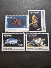 SENEGAL STAMP FISH FAUNA ANIMALS N&deg;826/829 NEW WITHOUT GUM 1989