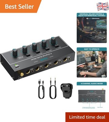 Kompakter 4 Kanal Audio Mixer für Gitarren & Keyboards - Geräuscharme Leistung