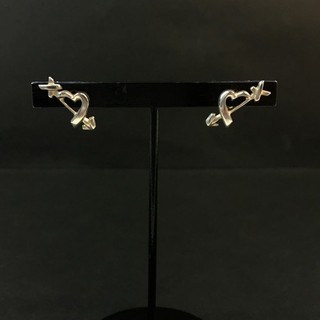 EGA TIFFANY&CO. Silver 925 Picasso Loving Heart Arrow Pierced Earrings/9CG0245