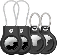 Airtag Secure Holder W/Key Ring  Wire Cable, Scratch-Resistant Case