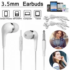 2Pcs For Samsung iPhone PC Handsfree Wired Headphones Earphones Earbud with Mic