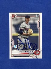 STEVEN HAJJAR SIGNED 2021 BOWMAN DRAFT PROSPECT ROOKIE Auto #bd-161 autograph rc