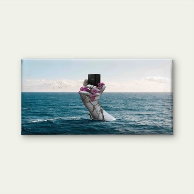 Carbon Footprint Technology Collage Unframed Canvas Painting for Living