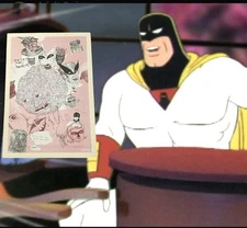 Space Ghost Aqua Teen Hunger Force Adult Swim Cartoon Network Poster RARE 2004