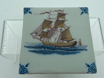 FREE SHIPMENT Unique polychrome TILE MAKKUM Tichelaar Delft Holland ship 9