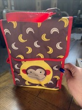 Skip Hop Zoo Lunchie Insulated Lunch Bag, Sock Monkey New Bananas Mesh Drink