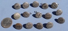 15 Vintage Union Pacific Nickel? Aluminum? Uniform Shirt Vest Buttons Waterbury