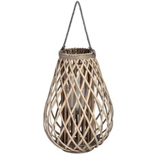 Image of Large Wicker Bulbous Lantern - 18726