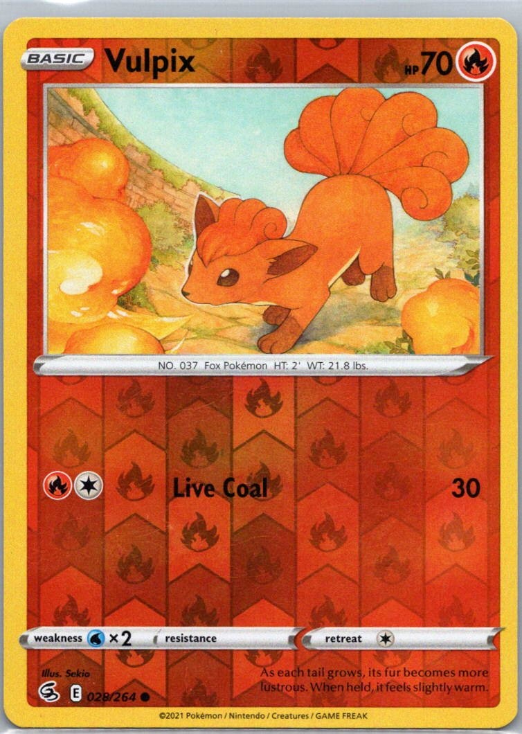 Pokemon TCG Vulpix 28/264 Fusion Strike Rev Holo NM