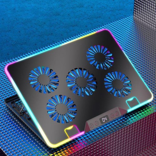NUOXI F36-5 Laptop-Kühler mit 6 Geschwindigkeiten verstellbar 5 Lüfter und RGB - Bild 10 von 11
