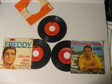 lot of 3 vintage German 45 RPM vinyl records Freddy - Ronny -  Daliah Lavi