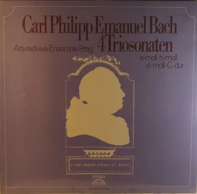 LP C.P.E. Bach , Ars Rediviva Ensemble 4 Triosonaten NEAR MINT Supraphon