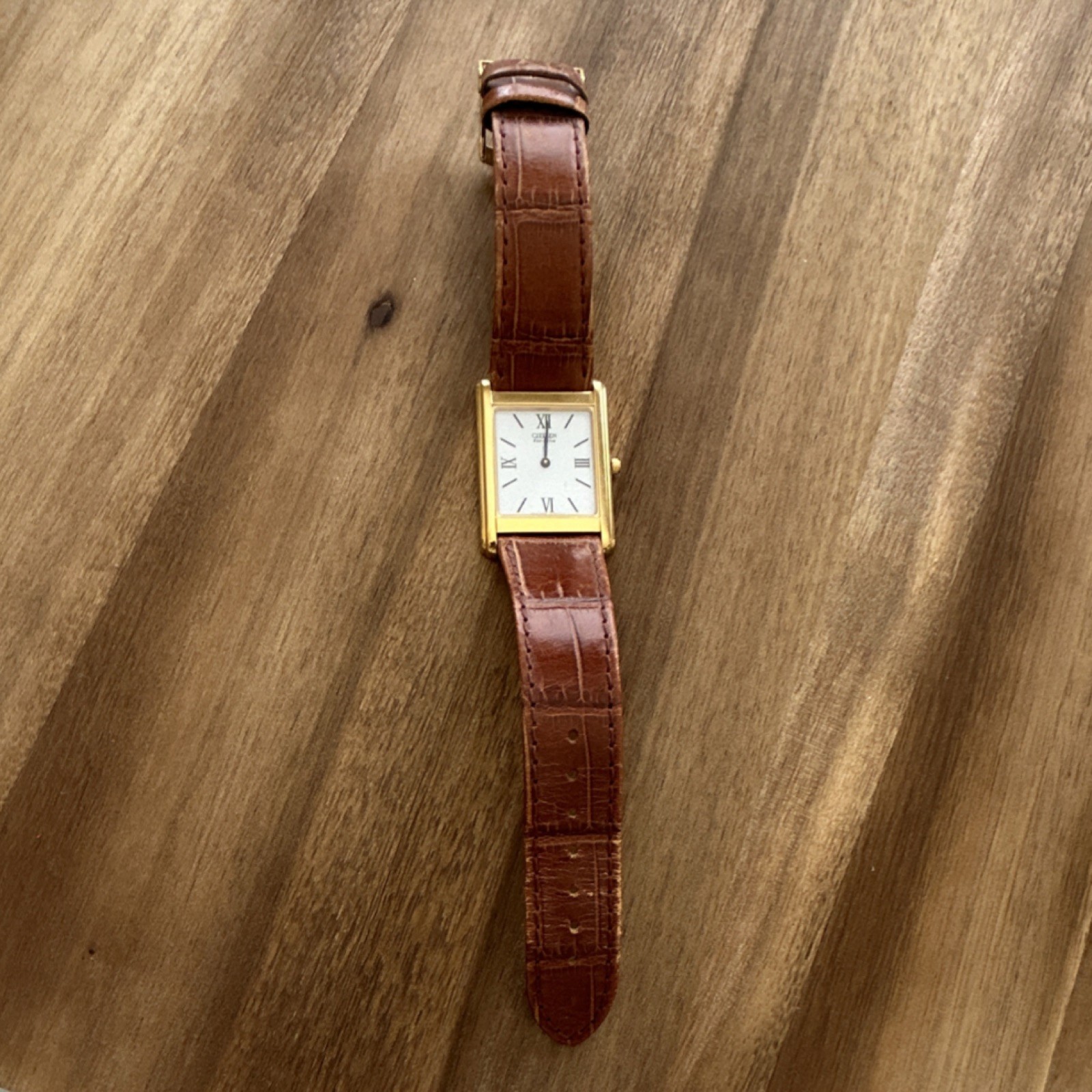 Citizen Rectangular Gold Tone Quartz Wristwatch B… - image 1