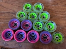 Atom Poison Wheels Lot of 8 Roller Skates Hybrid USA Made Derby Plus Extras