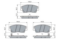1X Bosch 0 986 460 076 Bremsbelagsatz Scheibenbremse FüR Hyundai