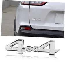 4x4 Emblem Sticker, 3D Chrome Badge Decal Sticker Emblem Nameplate Silver