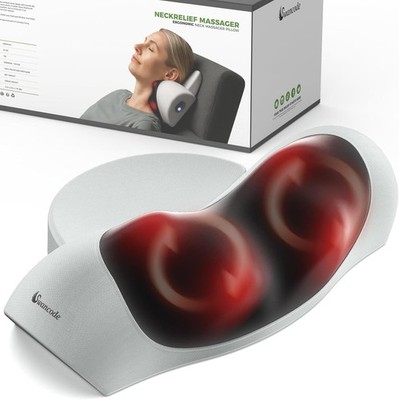 Upgraded 3-in-1 Neck Massager Pillow with Heat, Portable Cordless Neck Massager