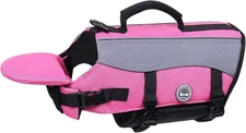Vivaglory Front Float Dog Life Vest With Chin Float & Handle-Pink XL 31-38 Inch