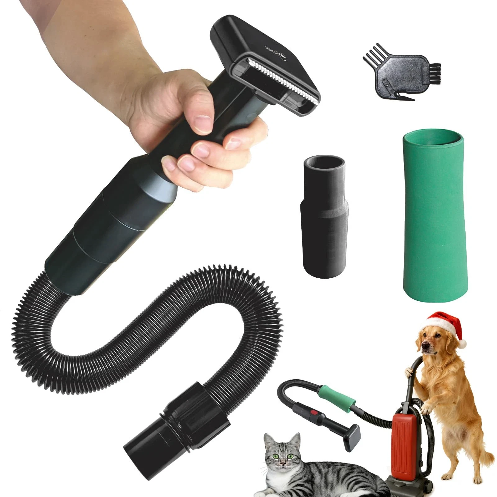 Gforest Pet Vacuum Grooming Brush Hair Comb Shedding Deshedding Small, black