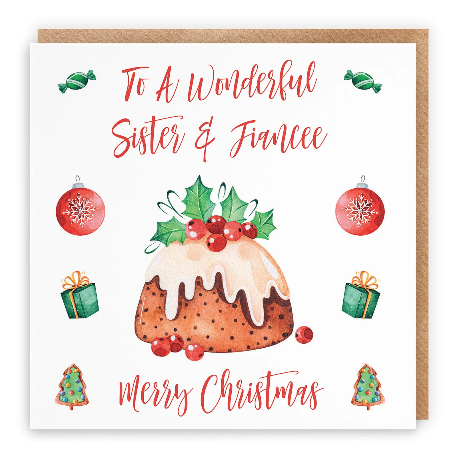 Sister And Fiancee Card Christmas Pudding