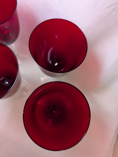 Set of 6 Ruby Regency Water Goblets by Colony 7 3/4 in - Picture 15 of 24