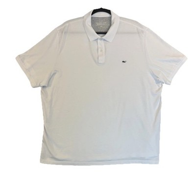 Vineyard Vines Edgartown White Polo Stretch Performance Whale Preppy Golf Men's