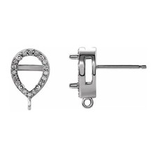 Earring Setting Pear 6x4mm Semi Mount Women Earring 925 Sterling Silver Jewelry