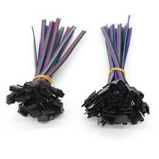 20 Pairs JST SM 4PIN Plug, Male Female Connector, 5050 3528 RGB LED Strip