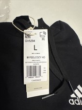 Adidas Essentials Feelcozy Hoodie GV5294 Black/White Men  s Large