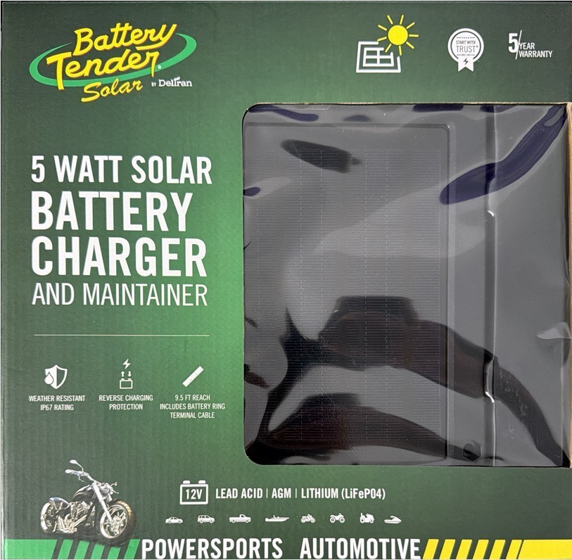 Deltran Batter Tender 5-Watt Solar 12V Battery Charger (P/N: 021-1172)