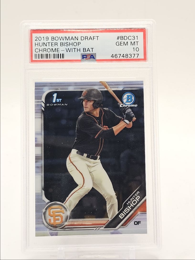 HUNTER BISHOP 2019 BOWMAN CHROME DRAFT 1ST BASEBALL GIANTS PSA 10 Q1811