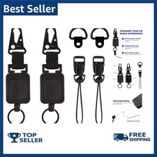 Effortless Installation CB Mic Retractable Holder with 24" Steel Tether, 2 Pack