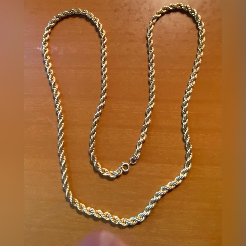 Necklace Rope Chain Gold Tone 30” Disco