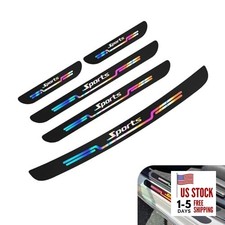 5 PCS Car Door Sill Protector, Anti-Scratch Rear Trunk Bumper Strip, Laser Car