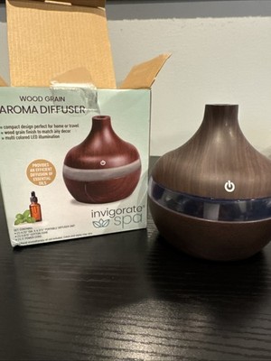 Invigorate Spa Wood Grain Aroma Diffuser Essential Oil Diffuser with Led Light